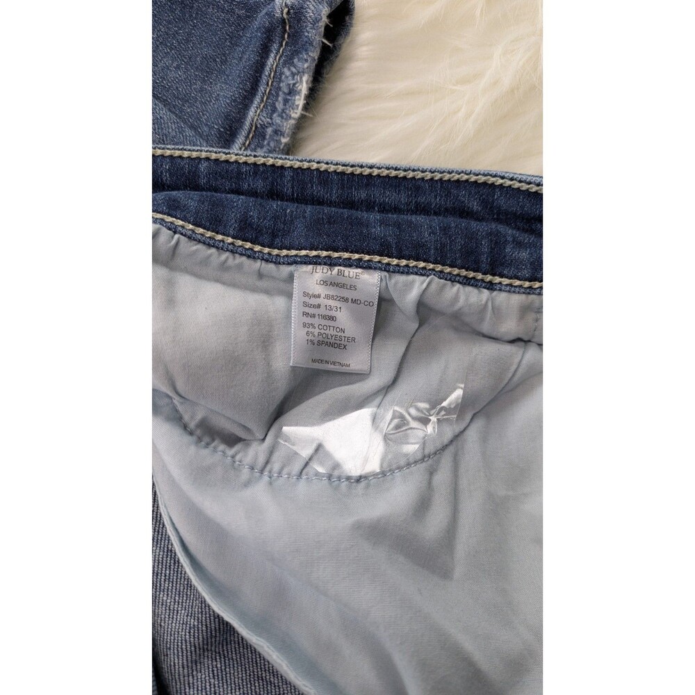 Judy Blue Jeans Womens 13/31 Skinny Capri Fit Distressed Raw Fray Hem Casual Y2K - Picture 8 of 11
